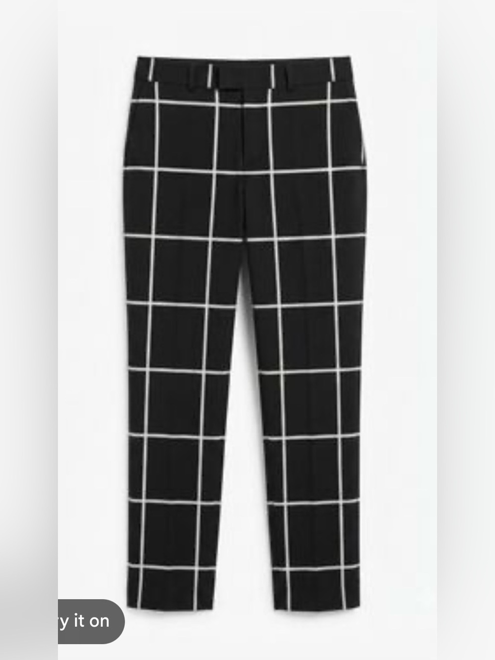 NWT Lauren Ralph Lauren windowpane plaid ankle Pants Size 6 Black White